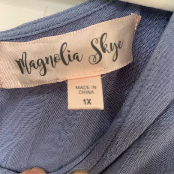 Magnolia Sky Blue Floral Dress size 1X - Picture 3 of 4